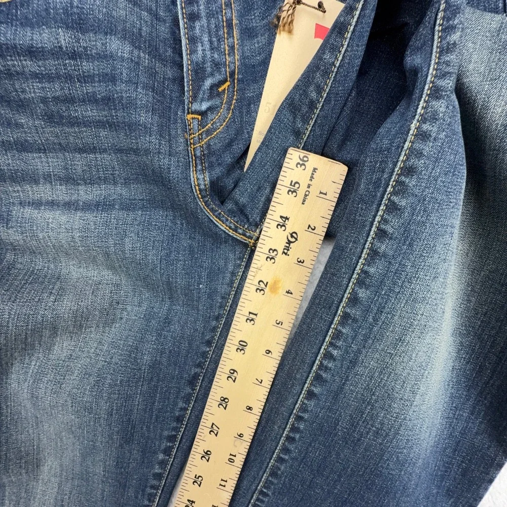 Levis 515 Bootcut Jeans Womens 8L W29 L34 Blue Denim Flap Pocket Studded NWT - Picture 7 of 10